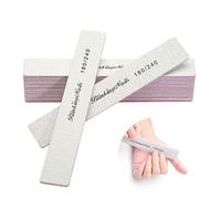 BlinkingNails 10pcs Nail File 180/240 Grit, 10 piezas Lima de uñas 180/240, Professional Nail Files and Buffers for Natural Nails, Lima de uñas Profesional y Tampón Natural de uñas, Double Sides