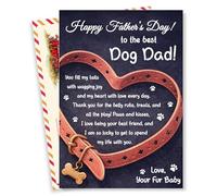 BlinkWishes Tarjeta de felicitación para el día del padre con sello y sobre, tarjeta de regalo de perros a papá, dueño de perros, amante de las mascotas