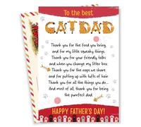 BlinkWishes Tarjeta del día del padre de gato, tarjetas de felicitación divertidas y sinceras para papá gato con sello y sobre, tarjetas del día del padre para papá, dueño de gatos, amantes de las