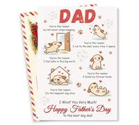 BlinkWishes Tarjeta del día del padre de perro, tarjeta del día del padre con sello y sobre, lindas tarjetas de felicitación para papá, marido, novio, dueño de perros, amantes de las mascotas