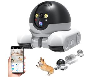 Blinky Robot,Pet Camera,Robot Camera on Wheels,Rolling Robot Camera with Talk,Blinkybot Camera,360° Cameras On Wheels 1080p Dual Lens with App Control,2-Way Talk,Night Vision,For Pets,Elderly,Home-A