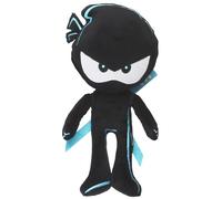 blip toys 61177 - Peluche Bryton de 12 pulgadas con armas extraíbles, producto oficial de Ninja Kidz TV, color negro