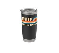 BLISS Retro 70s 80s Sunset Stripe Vaso térmico de acero inoxidable de doble pared