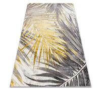 BLISS Z217AZ276 alfombra dorado / gris - Hojas de palma moderna estructural 120x170 cm
