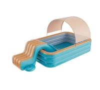 Blissbuilt Piscina Infantil Hinchable 250 * 140 * 52CM,Piscina Familiar de jardín con Parasol y tobogán,Piscina Inflable Plegable 3 Capas Material de PVC Engrosado,para Jardines,Parques,Balcones