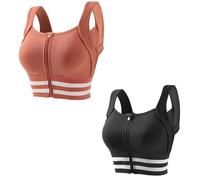 Blissbuilt Sin Aros Bra Top Deportivo Mujer,Push Up Sports Bra con Almohadillas Extraíbles,Sujetador Deportivo con Soporte Fuerte con Cremallera Delantera,para Ejercicio Corriendo Yoga Fitness XS-XXL