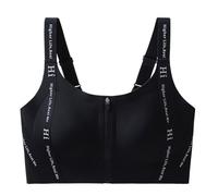 Blissbuilt Sujetador Deportivo Mujer Cremallera Delantera Cierre sin Aros Alto Impacto Push Up Sports Bra absorción de Impactos Top Deportivo para Fitness Yoga Running y Entrenamiento S-XXL