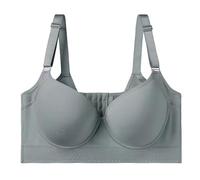 Blissbuilt Sujetador Push Up Sin Costuras Mujer Sexy Scollo a V Suave Comodos Bra Cómodo Soporte Bralette Clásicos Diarios Sujetador sin Espalda Alto Impacto para Diario,Fiesta y Citas Tallas Grandes