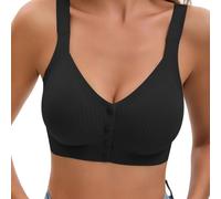Blissbuilt Sujetador Push Up Sin Costuras Sujetador sin Aros Mujer Sexy Scollo a V con Cierre Frontal Bralette Clásicos Diarios Cobertura Completa Cómodo Soporte Bandolera Ajustable S-3XL