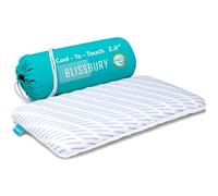 BLISSBURY Almohada de Espuma viscoelástica refrescante, 2.6 Pulgadas de Grosor, para Dormir Boca Abajo y Boca Arriba, tamaño Queen, Funda Cool-Tech extraíble, Certificado CertiPUR-US
