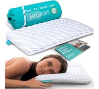 BLISSBURY Almohada de Espuma viscoelástica refrescante, 2.6 Pulgadas de Grosor, para Dormir Boca Abajo y Boca Arriba, tamaño Queen, Funda Cool-Tech extraíble, Certificado CertiPUR-US