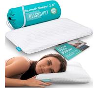 BLISSBURY Almohada Fina de Espuma viscoelástica de 6,6 cm para Dormir en el estómago. Sueño Delgado, Plano y refrescante para el Vientre o la Espalda con Funda Lavable de bambú Suave, Soporte para