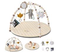 Blissful Diary Baby Play - Colchoneta de gimnasia con 6 juguetes extraíbles para desarrollar habilidades sensoriales y motoras, según el escenario, fácil de instalar y limpiar
