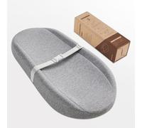 Blissful Diary - Cambiador de bebé con forro de espuma impermeable, incluye una funda suave y lavable, almohadillas para orejas contorneadas para cambiador con parte inferior antideslizante, 32 x 16