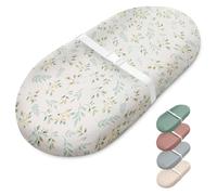 Blissful Diary Cambiador de muselina para bebé con forro de espuma impermeable, cambiador de pañales con funda para aparadores (Monstera, aguacate)