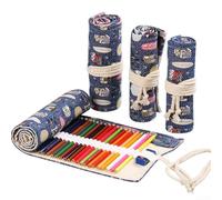 BlissfulAbode Bolsa de lona ligera y elegante, solución de almacenamiento conveniente para cualquier artista o estudiante, Búho de 24 agujeros