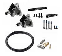 BlissfulAbode Calibrador hidráulico XG de montaje plano, freno hidráulico de carretera CNC ultraligero plateado (juego)