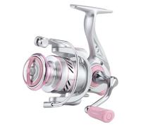 BlissfulAbode Carrete de pesca giratorio con mango atornillado y sistema de rodamiento sin huecos, relación de engranaje 5.2:1, potencia de arrastre de 14 kg para rendimiento de lanzamiento largo en