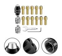 BlissfulAbode Juego de 16 pinzas de latón para portabrocas de 0,8 a 3,2 mm