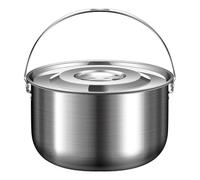 BlissfulAbode Olla de sopa al aire libre de acero inoxidable de 1,4/2,4/4/6 L, olla de aceite de cerdo con tapa y asa, accesorios de cocina para camping, picnic, cocina, utensilios de cocina, 6 L