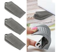 BlissfulAbode Paquete de 3 topes grandes de goma para puerta, para oficina, hogar, color negro