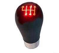 BlissfulAbode Pomo de palanca de cambios LED de 6 velocidades con luz roja iluminada manual de transmisión manual, mango de palanca de cambios con iluminación LED, color negro