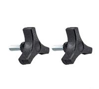 BlissfulAbode Pomo de tres alas de plástico negro con inserto de acero galvanizado de 5 cm de diámetro para montaje de equipos de herramientas eléctricas