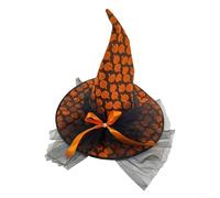 BlissfulAbode Sombrero de bruja de telaraña de Halloween, accesorio de disfraz de fieltro de fieltro con diseño de telaraña, accesorio de disfraz de Halloween para adultos y niños, 58-60 cm, negro
