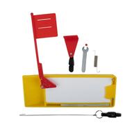 BlissfulAbode Tabla de cepillado lateral de pesca con resorte para arrastre, construcción de ABS + PC, diseño resistente al desgaste y ligero, la bandera se levanta cuando los peces corren, ideal para