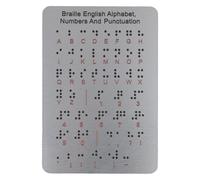 BlissfulAbode Tablero del alfabeto en braille para principiantes con puntos elevados, números, marca de puntuación de 7.25 x 4.7 pulgadas en braille tablero de aprendizaje piezas de herramientas sku