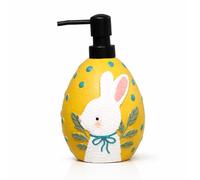 Blissilk Dispensador de Jabon Resina Baño Conejito Amarilla Dispensador de Jabon Liquido Recargable Lindo Dosificador Jabon Cocina Dispensador Gel y Champu Ducha Accesorios de Baño y Encimera