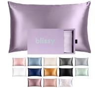 BLISSY Blissy - Funda de Almohada de Seda 100% Pura de Morera, Fibras 22 Momme 6A, de satén para Cabello y Piel, tamaño Regular, Queen y King con Cremallera Oculta (tamaño Queen,