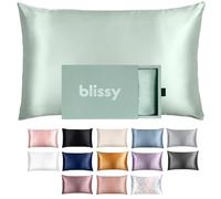 BLISSY Blissy - Funda de Almohada de Seda de Morera 100% Pura, Fibras 22 Momme 6A, Funda de Almohada de satén para Cabello y Piel, tamaño Regular, Queen y King con Cremallera