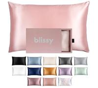 Blissy Funda de Almohada de Seda, 100% Seda de Morera Pura, Fibras 22 Momme 6A, Funda de Almohada de satén para Cabello y Piel, tamaño Regular, Queen y King con Cremallera Oculta,