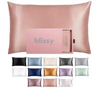 Blissy Funda de Almohada de Seda, 100% Seda de Morera Pura, Fibras 22 Momme 6A, Funda de Almohada de satén para Cabello y Piel, tamaño Regular, Queen y King con Cremallera Oculta