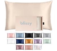 BLISSY Funda de Almohada de Seda, 100% Seda de Morera Pura, Fibras 22 Momme 6A, Funda de Almohada de satén para Cabello y Piel, tamaño Regular, Queen y King con Cremallera Oculta,