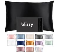 BLISSY Funda de Almohada de Seda, 100% Seda de Morera Pura, Fibras 22 Momme 6A, Funda de Almohada de satén para Cabello y Piel, tamaño Regular, Queen y King, con Cremallera Oculta,