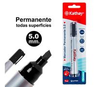 Blister 1 Marcadores Permanentes 5mm P.Bisel. Negro Kathay