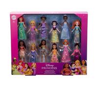 Mattel Disney Princess Toys, Ultimate Princess Pack con 12 muñecas pequeñas posables en trajes distintivos, coleccionables inspirados en películas de Disney