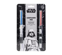 Erik Bolígrafos Star Wars Sable láser-2 de metal, luz roja y azul, tinta negra, pilas y caja regalo