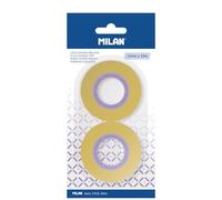 Blíster 2 cintas adhesivas amarillo transparente 12 mm x 33 m MILAN®