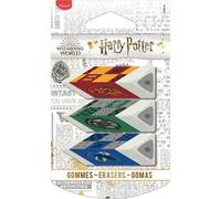 Maped Goma de borrar Colección Harry Potter Pack 3 Forma piramidal Diseños Casas Hogwarts