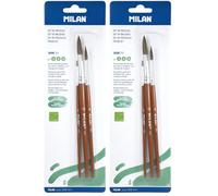 Blíster 3 Pinceles Redondos (Pelo de Cabra y sintético) Serie 101 nº 2,8 y 12 (Paquete de 2)