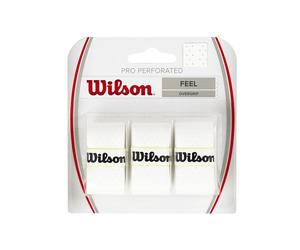 Blister 3 Uds. Overgrips Wilson Pro Perforado Blanco
