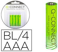 Blíster 4 pilas alcalinas AAA / LR03 - Q-CONNECT