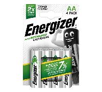 BLISTER 4 PILAS RECARGABLES UNIVERSAL POTENCIA 1300 MAH TIPO HR6 ENERGIZER E301376000