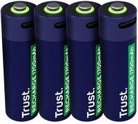 Blister 4x Pilas Recargables AA 1700mAh con Carga USB-C - TRUST