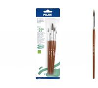 Blíster 5 Pinceles Redondos (Pelo de Cabra y sintético) Serie 101 nº 0,4, 6, 8 y 12