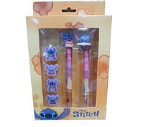 Disney Mix-Pack Lilo y Stitch – Bolígrafo gel borrable, lápiz Eternal y 4 gomas, Amarillo 14 x 23 cm
