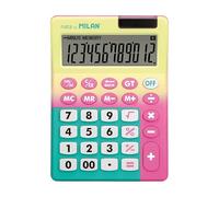 Blíster calculadora 12 dígitos Sunset Amarillo - Rosa MILAN®